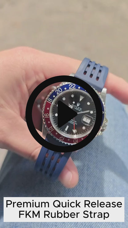 Premium Quick Release FKM Rubber Universal Watch Strap - Blue / 20mm / 22mm