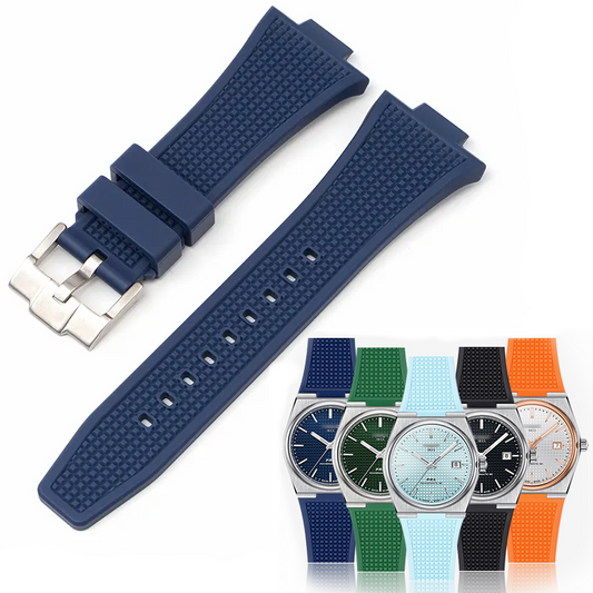 Rubber Waffle Strap For Tissot PRX (40mm) - Royal Blue