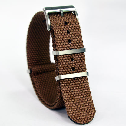 Canvas Weave Universal Nylon Strap - Brown / 20mm / 22mm