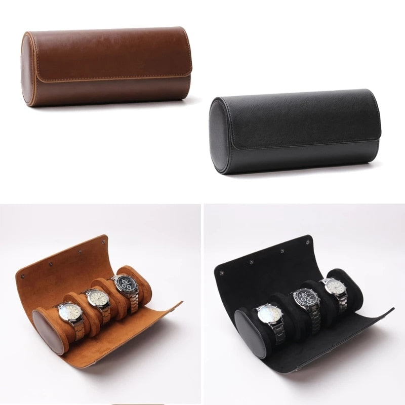 Watch Roll Travel Case - Brown