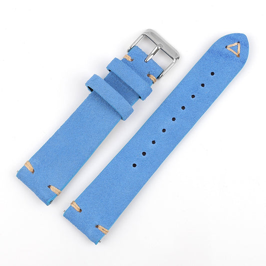 Vintage Suede Watch Strap - Light blue