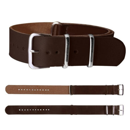 Single Piece Universal Leather Strap - Dark Brown / 18mm / 20mm / 22mm
