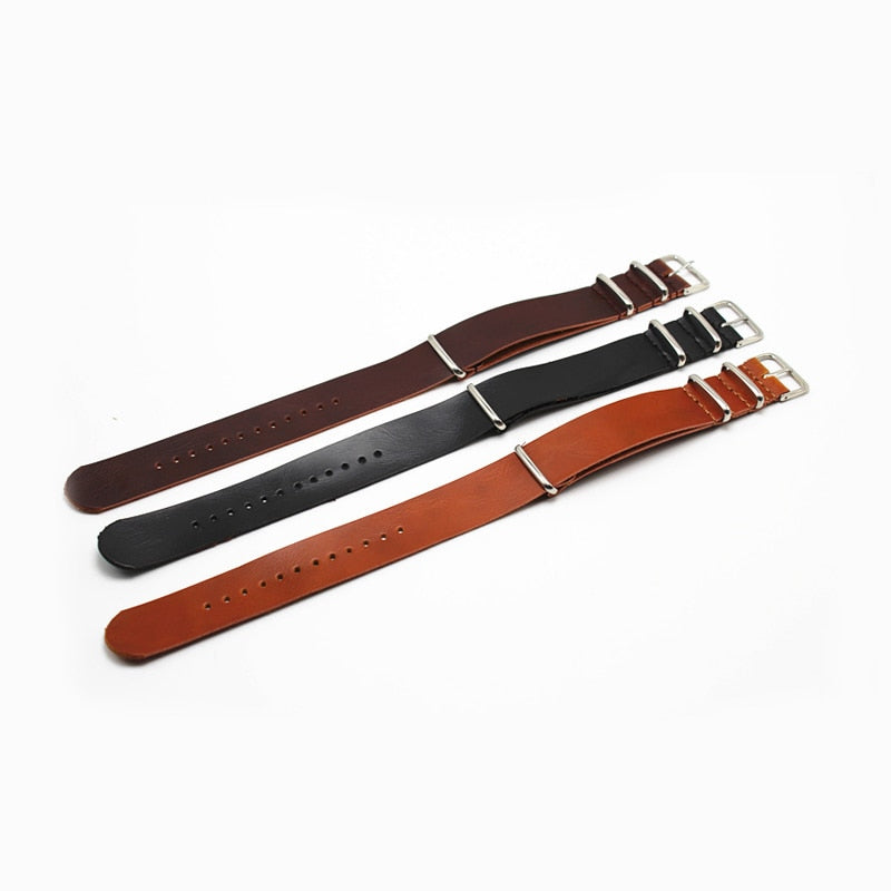 Single Piece Leather Strap - Dark Brown