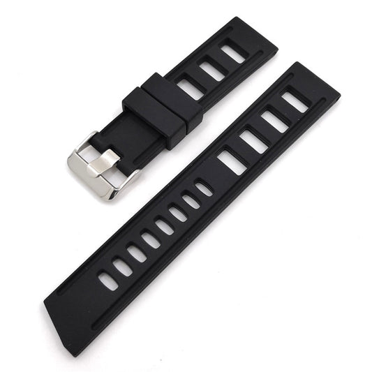 Silicone Flex Rubber Watch Strap - Black