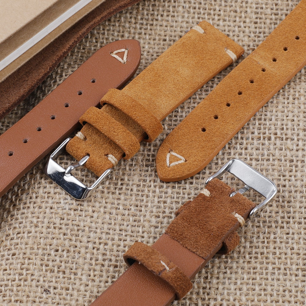 Vintage Suede Watch Strap - Dark blue