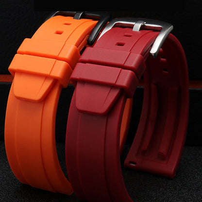 Straight End FKM Rubber Universal Dive Strap - Green / 20mm / 22mm