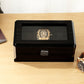 Luxury Wooden Watch Display Box 3 Slot Storage - Black