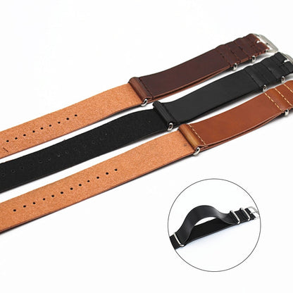 Single Piece Universal Leather Strap - Black / 18mm / 20mm / 22mm