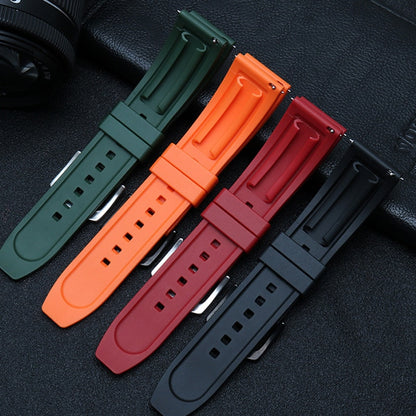 Straight End FKM Rubber Universal Dive Strap - Green / 20mm / 22mm