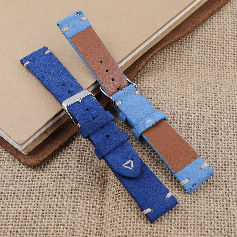 Vintage Suede Watch Strap - Dark blue