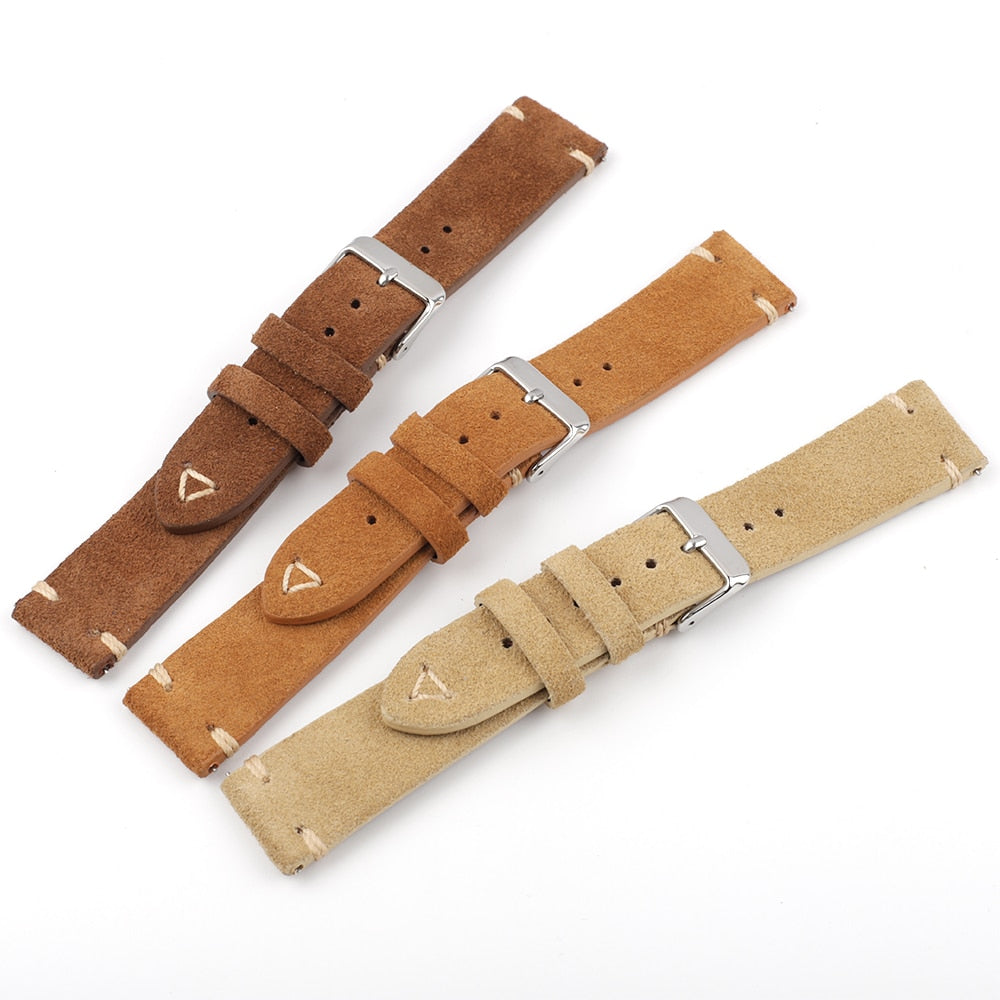 Dark brown suede watch strap in vintage style | wild 🦌