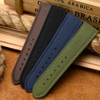 Canvas Two Piece Universal Watch Strap - Green / 18mm / 20mm / 22mm