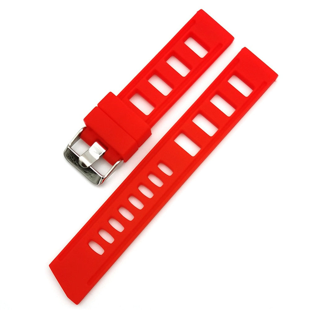 Silicone Flex Rubber Watch Strap - Red