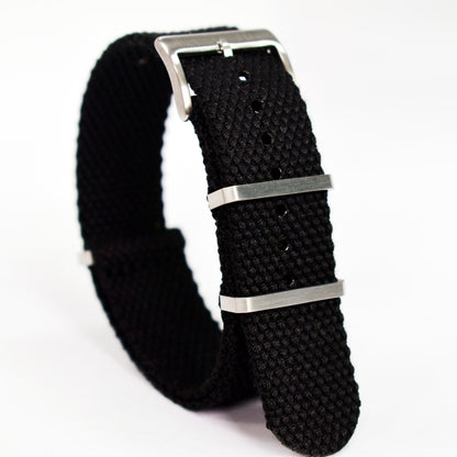 Canvas Weave Universal Nylon Strap - Black / 20mm / 22mm