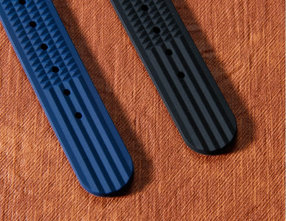 Premium Rubber Waffle Universal Watch Strap - Black / 20mm / 22mm