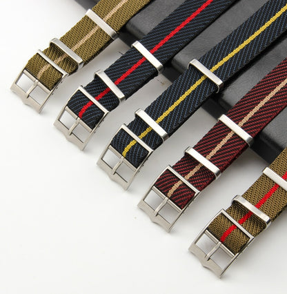 Premium Adjustable Universal Nylon Strap - Blue and Red / 20mm / 22mm