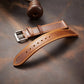 Genuine Leather Watch Strap - Red Brown
