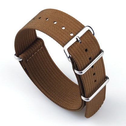 Ribbed Universal Nylon Strap - Brown / 18mm / 20mm / 22mm