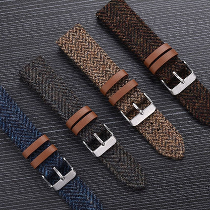 Wool Weave Two Piece Universal Watch Strap - Green / 18mm / 20mm / 22mm