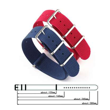 Ribbed Universal Nylon Strap - Blue / 18mm / 20mm / 22mm