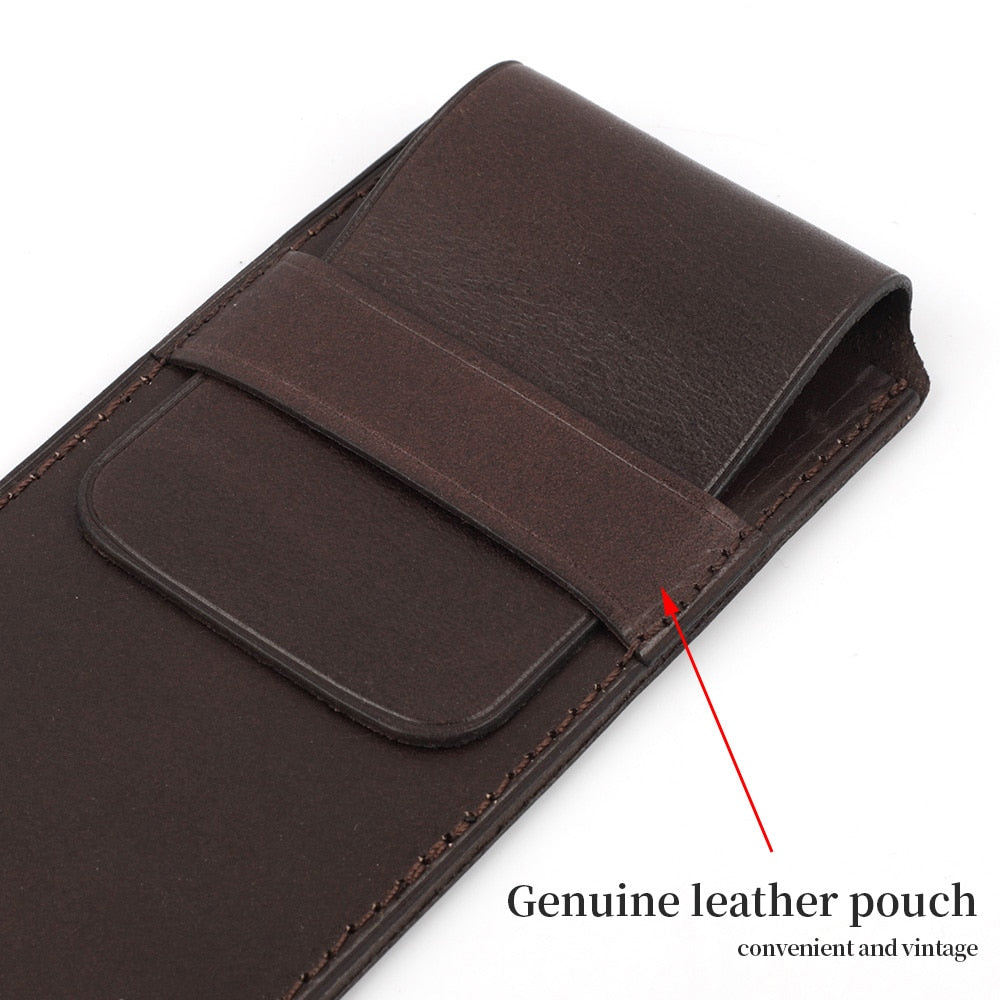 Genuine Leather Watch Pouch - Dark Coffee