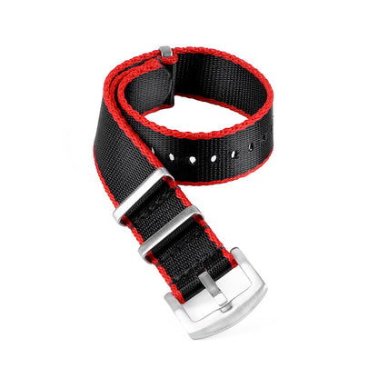 Seatbelt Nylon Strap - Black Red