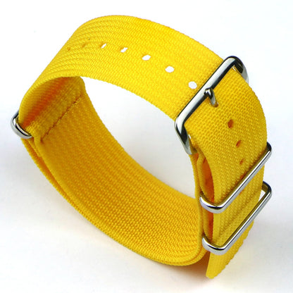 Ribbed Universal Nylon Strap - Yellow / 18mm / 20mm / 22mm