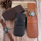 Genuine Leather Watch Pouch - Dark Coffee