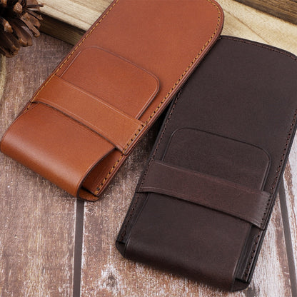 Genuine Leather Watch Pouch - Light Brown