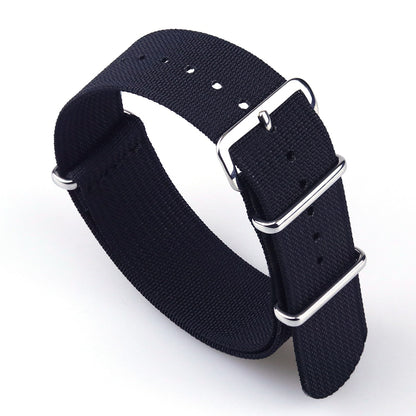 Ribbed Universal Nylon Strap - Black / 18mm / 20mm / 22mm
