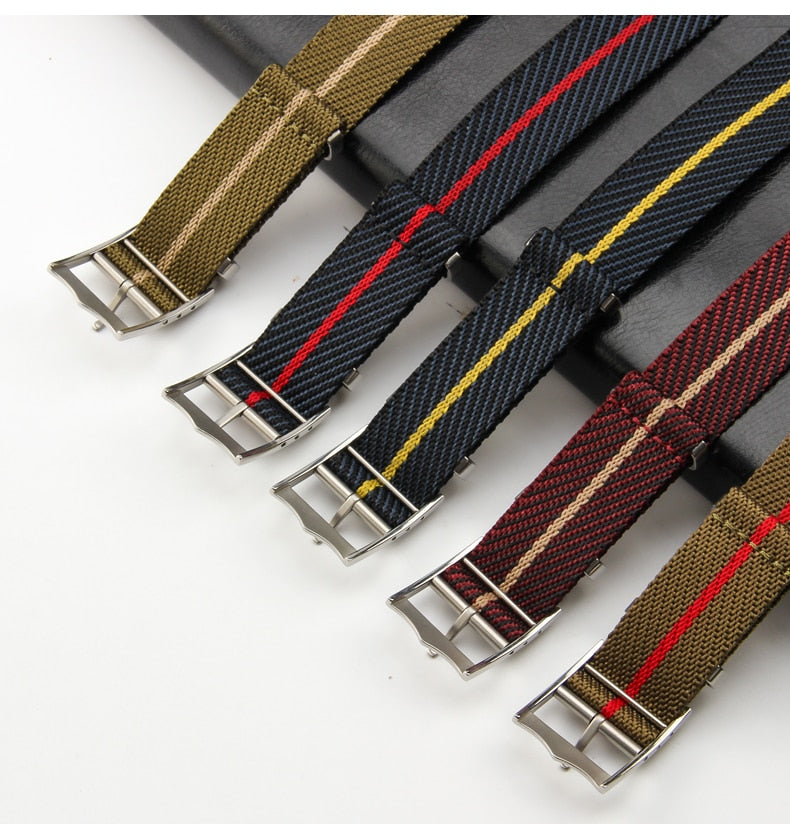 Premium Adjustable Nylon Strap - Red And Khaki