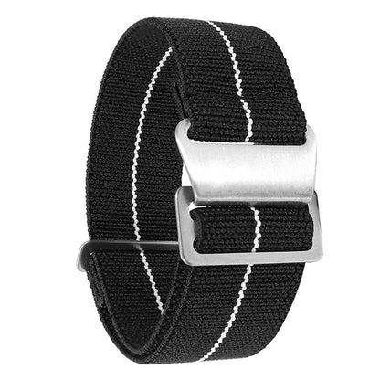 Paratrooper Universal Nylon Strap - Black white / 20mm / 22mm