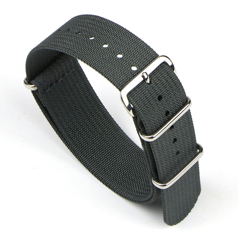 Ribbed Nylon Strap - Grey