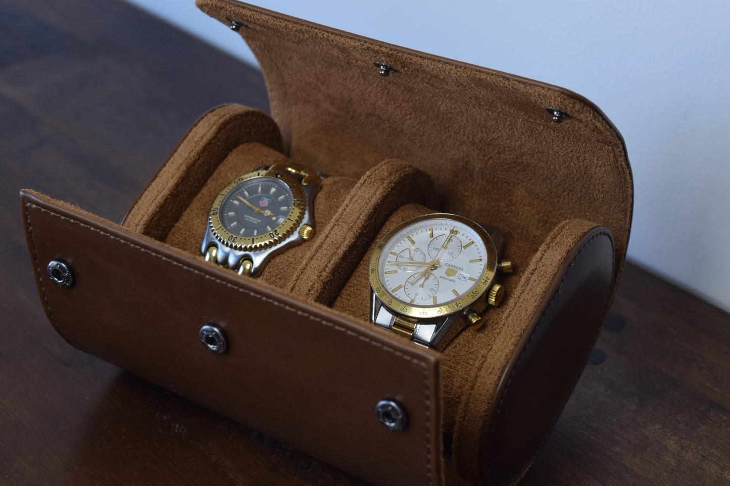 Watch Roll Travel Case - Brown