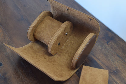 Watch Roll Travel Case - Brown